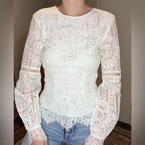 H&M Lace Long Sleeve Blouse